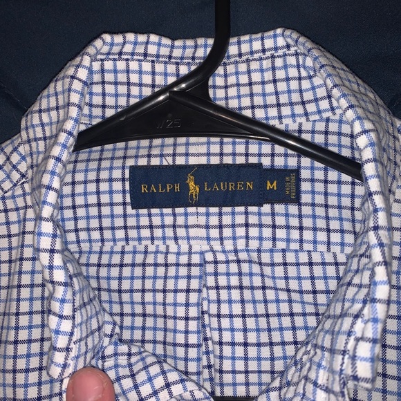 White and Blue Polo button up - Picture 2 of 3